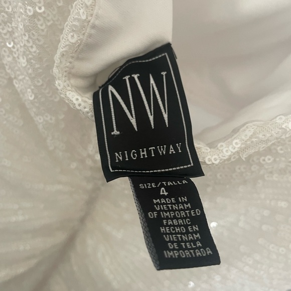 Short All Over Sequin Soft Draped Cowl W Spaghetti Strap X Back - Picture 7 of 8